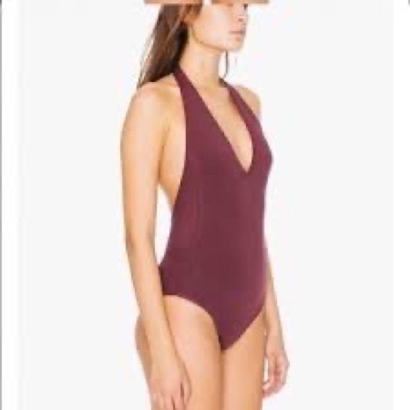 American Apparel Halter Bodysuit Burgundy - Picture 4 of 4